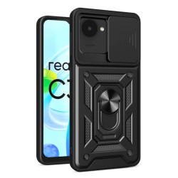 Etui Pancerne CAMSHIELD Ring na telefon Realme C30 / Narzo 50i Prime czarne