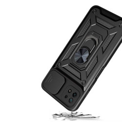 Etui Pancerne CAMSHIELD Ring na telefon Samsung Galaxy A22 5G czarne