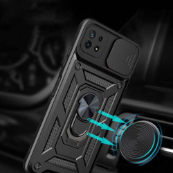 Etui Pancerne CAMSHIELD Ring na telefon Samsung Galaxy A22 5G czarne