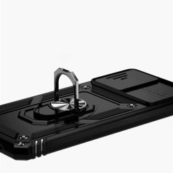 Etui Pancerne CAMSHIELD Ring na telefon Samsung Galaxy A22 5G czarne