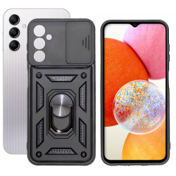 Etui Pancerne CAMSHIELD Ring na telefon Samsung Galaxy A14 4G A145 / 5G A146 czarne