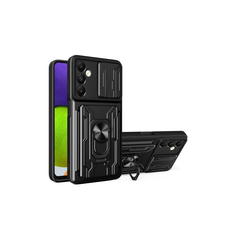 Etui Pancerne CAMSHIELD Ring na telefon Samsung Galaxy A05s A057 czarne