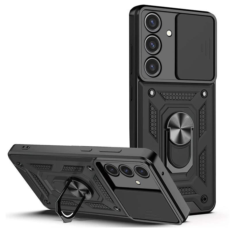 Etui Pancerne CAMSHIELD Ring na telefon Samsung Galaxy A35 5G A356 czarne