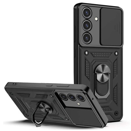 Etui Pancerne CAMSHIELD Ring na telefon Samsung Galaxy A35 5G A356 czarne