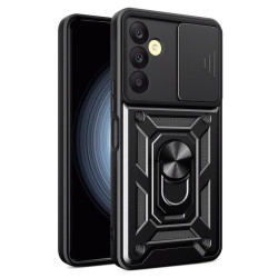 Etui Pancerne CAMSHIELD Ring na telefon Samsung Galaxy A25 5G A256 czarne