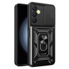 Etui Pancerne CAMSHIELD Ring na telefon Samsung Galaxy A25 5G A256 czarne