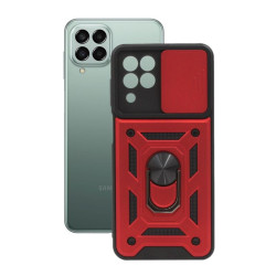 Etui Pancerne CAMSHIELD Ring na telefon Samsung Galaxy M33 5G M336 czerwone