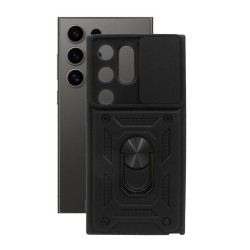 Etui Pancerne CAMSHIELD Ring na telefon Samsung Galaxy S24 Ultra 5G S928 czarne