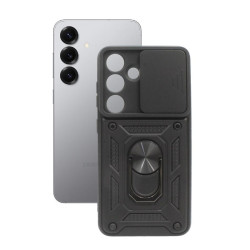 Etui Pancerne CAMSHIELD Ring na telefon Samsung Galaxy S25 5G S931 czarne