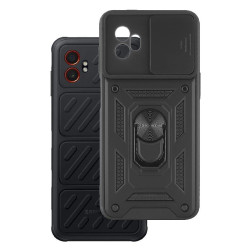 Etui Pancerne CAMSHIELD Ring na telefon Samsung XCover 7 Pro 5G G766 czarne
