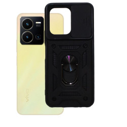 Etui Pancerne CAMSHIELD Ring na telefon Vivo Y35 / Y22 / Y22s 4G czarne
