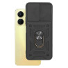 Etui Pancerne CAMSHIELD Ring na telefon Vivo Y16 4G V2214 / Y02s czarne