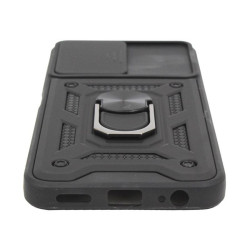Etui Pancerne CAMSHIELD Ring na telefon Vivo Y16 4G V2214 / Y02s czarne