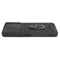 Etui Pancerne CAMSHIELD Ring na telefon Vivo Y16 4G V2214 / Y02s czarne