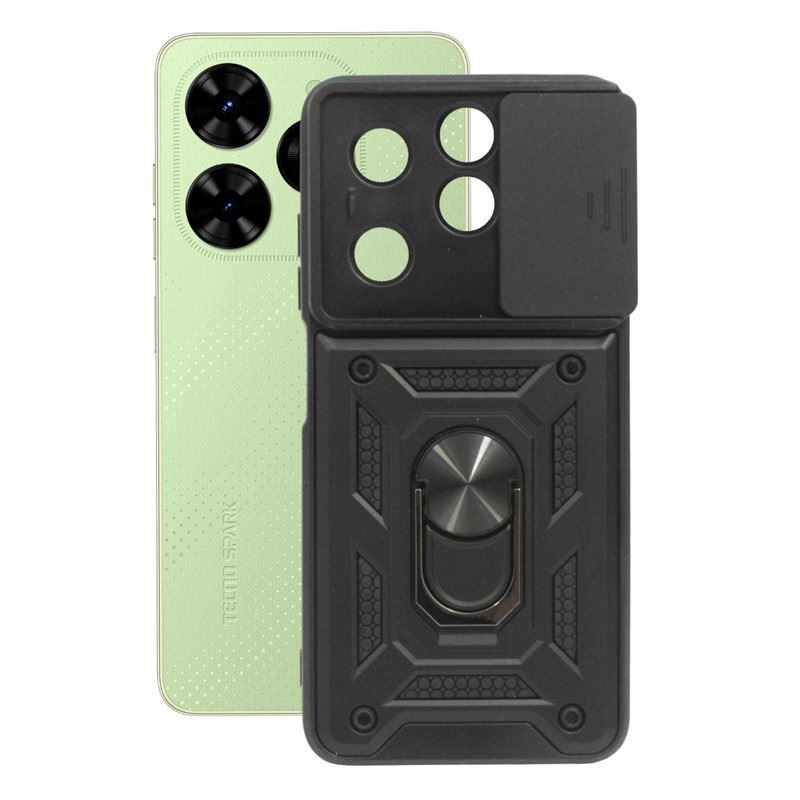Etui Pancerne CAMSHIELD Ring na telefon Tecno Spark GO 2024 BG6 czarne
