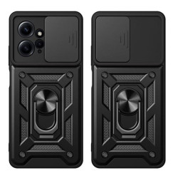 Etui Pancerne CAMSHIELD Ring na telefon Xiaomi Redmi Note 12 4G LTE MZB0E7NEU MZB0DOBEU czarne