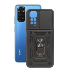 Etui Pancerne CAMSHIELD Ring na telefon Xiaomi Redmi Note 11 4G 2201117TY / Note 11S 4G 2201117SY czarne