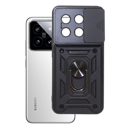 Etui Pancerne CAMSHIELD Ring na telefon Xiaomi 14 Pro 5G czarne