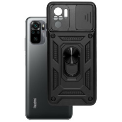 Etui Pancerne CAMSHIELD Ring na telefon Xiaomi Redmi Note 10 / 10S / POCO M5s czarne