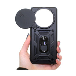 Etui pancerne CamShield Ring na telefon Xiaomi Redmi Note 14 Pro 4G czarne