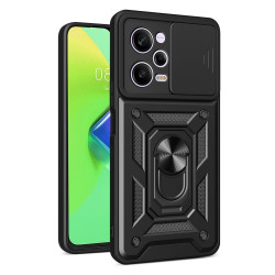 Etui Pancerne CAMSHIELD Ring na telefon Xiaomi Redmi Note 12 Pro 5G MZB0D2YEU / POCO X5 Pro 5G 22101320G czarne