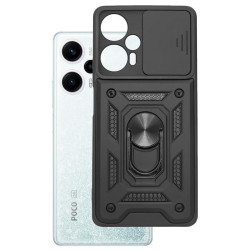 Etui Pancerne CAMSHIELD Ring na telefon Xiaomi POCO F5 5G czarne
