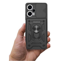 Etui pancerne CamShield Ring na telefon Xiaomi POCO F5 5G czarne