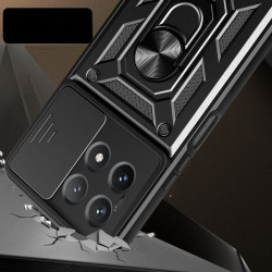 Etui Pancerne CAMSHIELD Ring na telefon Xiaomi POCO X6 Pro 5G / Redmi K70e 5G czarne