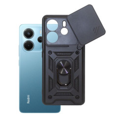 Etui Pancerne CAMSHIELD Ring na telefon Xiaomi Redmi Note 14 4G 24117RN76E czarne