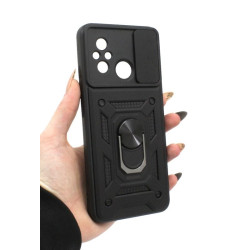 Etui pancerne CamShield Ring na telefon Xiaomi Redmi 12C / 11A czarne