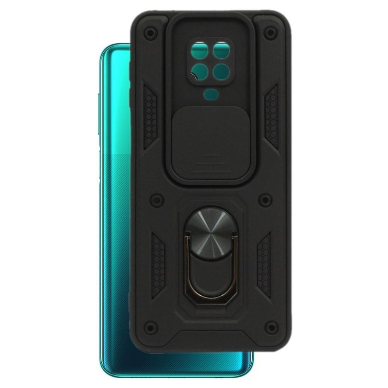 Etui Pancerne CAMSHIELD Ring na telefon Xiaomi Redmi Note 9S / 9 Pro / 9 Pro Max czarne