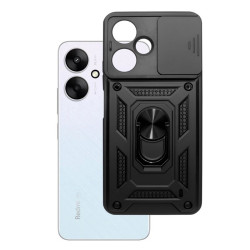 Etui Pancerne CAMSHIELD Ring na telefon Xiaomi Redmi 13C 5G 23124RN87G czarne
