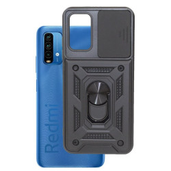 Etui Pancerne CAMSHIELD Ring na telefon Xiaomi Redmi 9T / 9 Power 4G / Note 9 4G / POCO M3 czarne