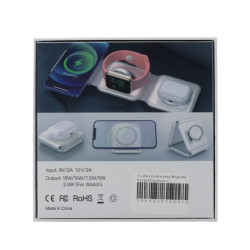 Ładowarka bezprzewodowa indukcyjna MagSafe Qi do smartwatch Apple Watch / do telefonu Apple Watch / do Apple AirPods 15W czarna