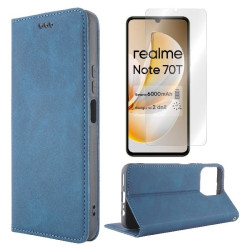 Etui z klapką Realme Note 70T RMX5313 Smart Retro granatowe