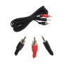 Kabel 2 x wtyk RCA - audio jack 3,5mm czarny przewód 3m