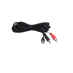 Kabel 2 x wtyk RCA - audio jack 3,5mm czarny przewód 3m