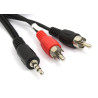 Kabel 2 x wtyk RCA - audio jack 3,5mm czarny przewód 3m