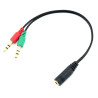 Adapter przejściówka jack 3.5mm na 2 x jack kabel audio do słuchawek z mikrofonem PC 20cm