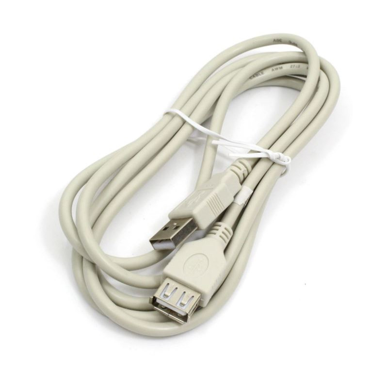 Przedłużacz kabla USB 2.0 męski-żeński przewód 1,8m szary kabel USB-A