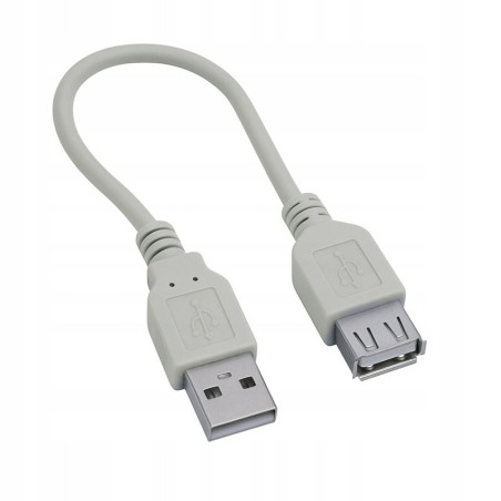 Przedłużacz kabla USB A-A 2.0 20cm szara HQ - wysokiej jakości przewód przedłużający