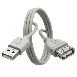 Przedłużacz kabla USB-A 2.0 męski-żeński 1m szara - wydłuż zasięg urządzeń USB