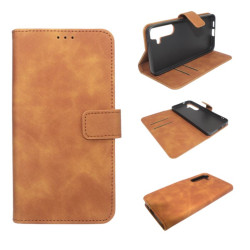 Etui Smart Leather na telefon Samsung Galaxy S25 5G S931 brązowe