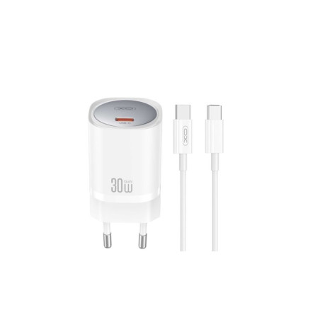 Ładowarka sieciowa do telefonu USB-C CE20 30W + kabel biała