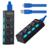 HUB rozdzielacz USB 4 x USB A USB-A 3.0 aktywny z wyłącznikami adapter przejściówka rozgałęźnik - HUB6