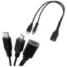 Adapter USB-C na USB-C i micro USB 30cm czarny z podwójnym wyjściem