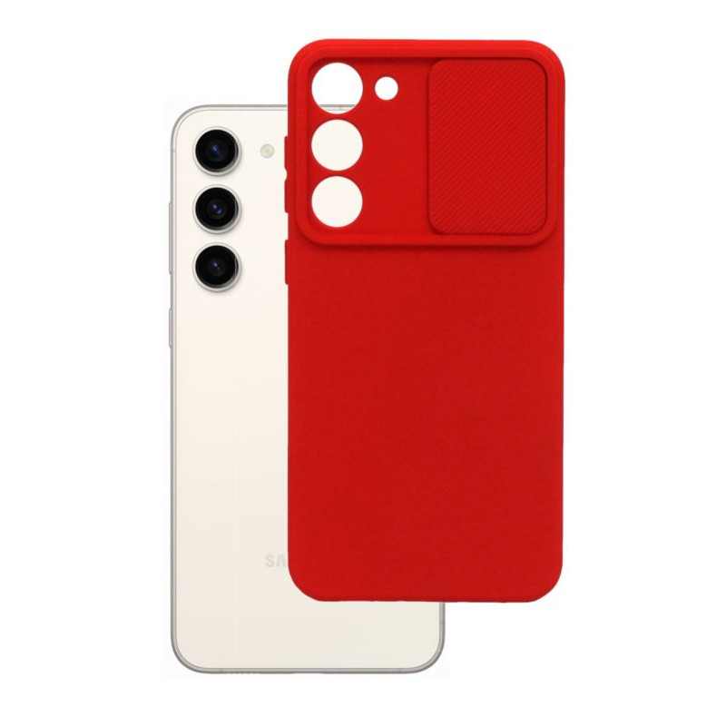 Etui SILICONE LENS na telefon Samsung Galaxy S22 S901 czerwone