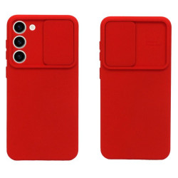 Etui SILICONE LENS na telefon Samsung Galaxy S22 S901 czerwone