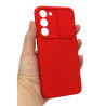 Etui SILICONE LENS na telefon Samsung Galaxy S22 S901 czerwone