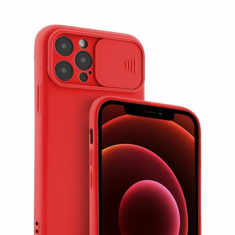 Etui SILICONE LENS na telefon Xiaomi Redmi Note 10 / 10S / POCO M5s czerwone